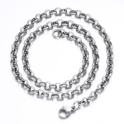 China Hot Selling Hiphop Elu Jewelry RTS Stainless Steel 2mm 3mm 4mm 5mm 6mm O Block Chain For Wholesale for sale