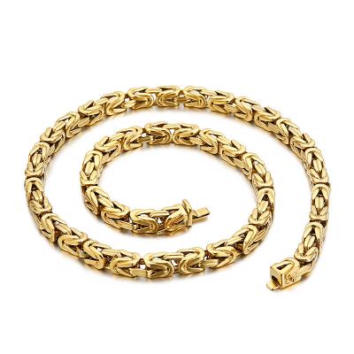 China Hiphop Elect Jewelry RTS Luxury Fashion Gold Plated 8MM Stainless Steel King Chain For Men Jewelry for sale