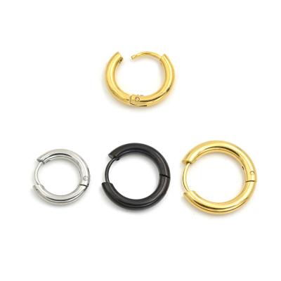 China Wholesale Vintage Chosen Jewelry RTS Gold Plated 2mm 2.5mm 3mm Small Stainless Steel Huggie Earrings For Men Women Jewelry for sale