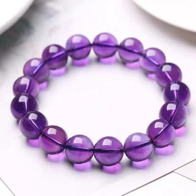 China Trendy high quality Women's Jewelry Crystal Beaded Amethyst Bracelet For nature jewelry RTS 9mm 10mm 14mm Chosen for sale