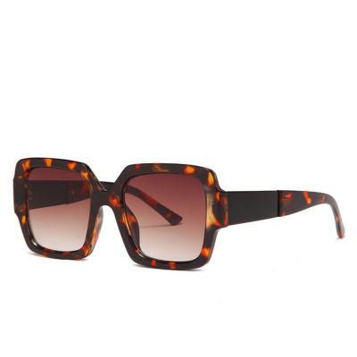 China Fashion sunglasses shape leopard sunglasses women outdoor gradient colorful square trend full frame glasses wholesale for sale