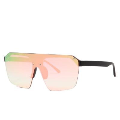 China Fashion Sunglasses Shape Gradient Sunglasses Leopard One-Piece Mirror Sunglass Outdoor Sun Glasses Pink for sale