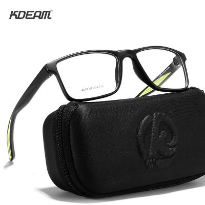 China For Reading Glasses KDEAM Square Ultralight TR90 Glasses Frame Non-slip Sports Shape Flat Mirror Optical Frames Wholesale K4678 for sale