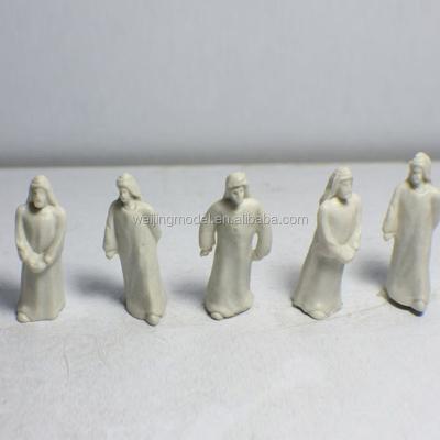 China Durable 1:75 Scale 1:75 Scale Architectural Unpainted 50pcs O/HO Street Arabic White Figures For Train Layout Landscape for sale