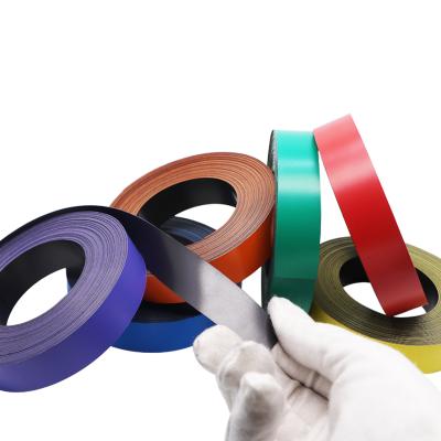 China Shape Colorful Self Adhesive Rubber Magnet Strips DIY Magnetic Roll Craft Strip for sale