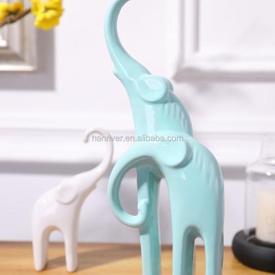 China Europe top selling porcelain ceramic elephant animal figurine for decoration for sale