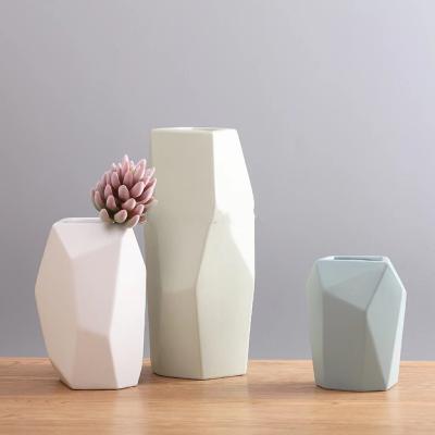 China Modern Hot Sales New Design Colors Porcelain Ceramic Flower Vase For Home Decoration for sale