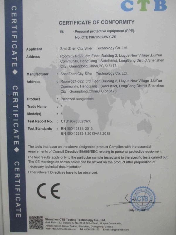 CE - Shenzhen Sifier Technology Co., Ltd.