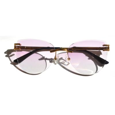 China Fashion Sunglasses OEM High Quality Rimless Sunglasses Gold for sale