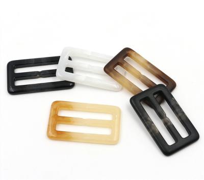 China Fashion Style Nickel Free Rectangle Plastic Custom Garment Ring Belt Resin Buckle for sale