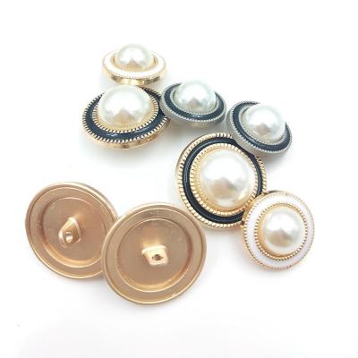 China Custom Round Dry Cleaning Fashion Embellishment Metal Bead Leg Button For Clothes for sale