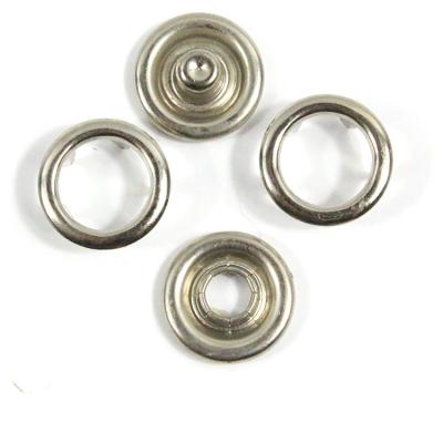 China General Purpose Dry Cleaning Round Flat Hollow Metal 4 Part Ring Snap Button 14L for sale