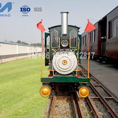 China Cheap Price 24 Seats Amusement Park Wooden Children San Chuan Rides Mini Steam Track Train Children Electric Playground For for sale