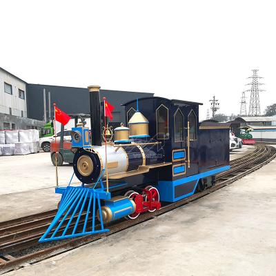 China 12 Seats San Children Amusement Park Wooden Track Chuan Electric Train For Kids Outdoor Playground for sale