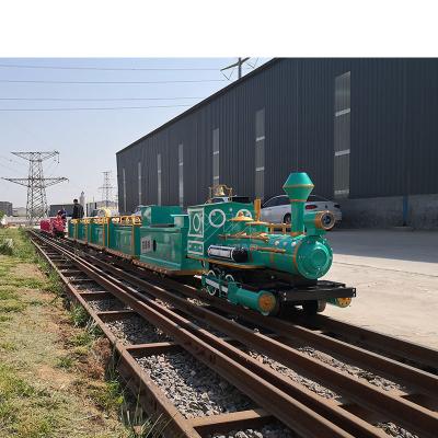 China Mini Kiddie Track Train Ride Amusement Park San Chuan Wooden Ride Small For Children for sale