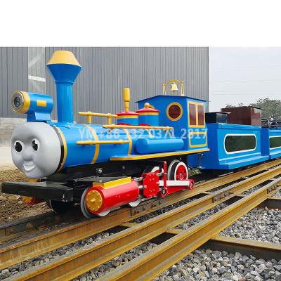 China SanChuan Wooden Amusement Park Ride Outdoor Electric Christmas Track Train Ride for sale