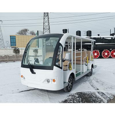 China Wooden Chuan Solar Panels 11 San Passenger Seats Mini Tourist Train Shuttle Bus Custom Electric Luxury Sightseeing Car For Campus for sale