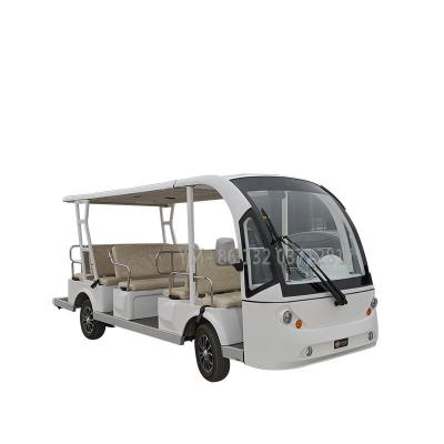 China 14 Seat San Chuan Wooden Open Type Electric Sightseeing Shuttle Bus Car With High Quality for sale