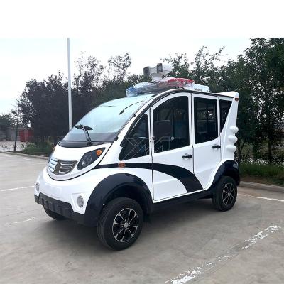 China 4 Seats San Chuan Patrol Car Holiday Village Resort Tourism Electric Battery Wooden Sightseeing Bus Closed Type for sale