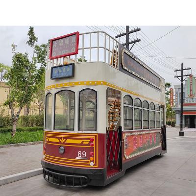 China Retro Type Luxury Sightseeing Bus Tourist Car With Double Decker Wooden San Chuan for sale