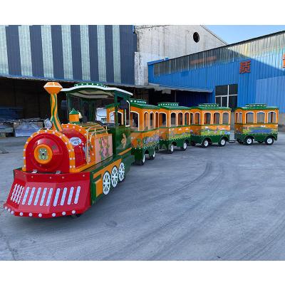 China Theme park train backyard express train Zhengzhou Henan electric tourist locomotive factory mini sets for amusement park for sale