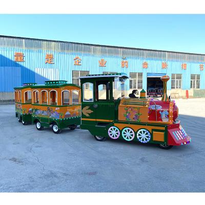 China ALLOY Factory Price Scenic Area Theme Park Steam Train Trackless Electric Amusement Park Train Ride for sale