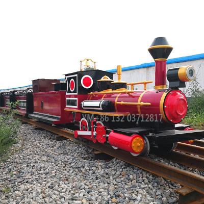 China Children Wooden Mini Track Trains Kids Ri Electric Battery Train Playground Amusement Equipment for sale