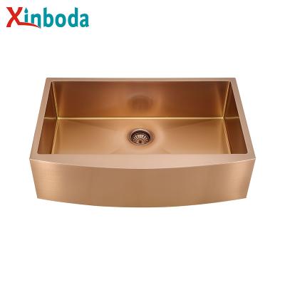 China New Inventions Farmhouse Faucet Stainless Steel Apron Single Bowl Kitchen Handmade Sink Dishwasher Free Sink for sale