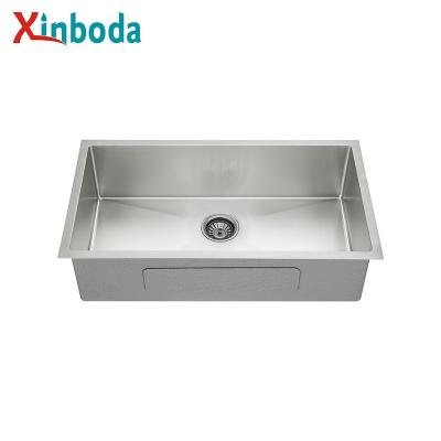 China Without Undermount 304 Stainless Steel Drop-in Kitchen Faucet Modern Handmade 16 Bowl Gauge Single Kitchen Sink With Drainer for sale