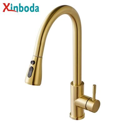 China New Design 304 Stainless Steel Kitchen Faucet Modern Hot And Cold Water Mixer Tap for sale