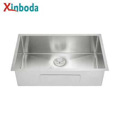 China Without Faucet Best Product 16 Gauge 18 Bowl Undermount Single Gauge SUS304 Stainless Steel Handmade Kitchen Sink for sale