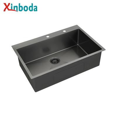 China Without Faucet Topmount Stainless Steel Nano Single Bowl Handmade Kitchen Sink For Farmhouse for sale