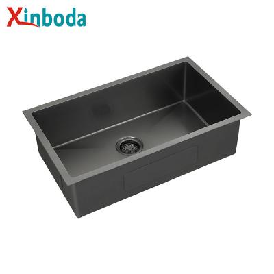 China Without Single Bowl Kitchen Undermount Factory Direct Kitchen Sink Nano Black Stainless Steel Custom Size Sink for sale