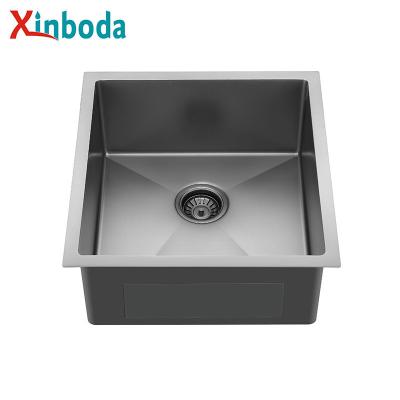 China Without Faucet Modern Design Single Bowl 304 Stainless Steel Stainless Steel Handmade Kitchen Sink Undermount Rectangular Nano for sale