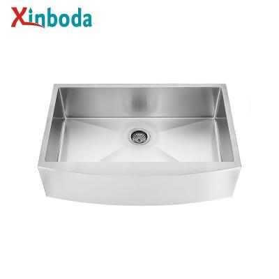 China Without Bowl Hand Wash Stainless Steel Apron Titanium Single Kitchen Sink 304 SS Handmade Nano Serving Faucet for sale