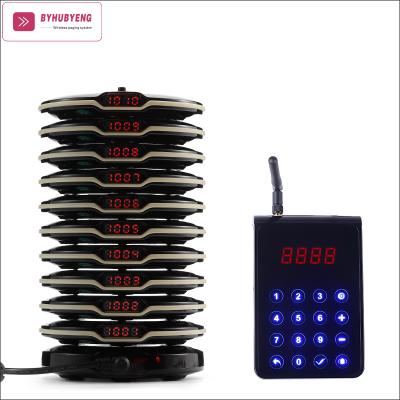 China BYHUBYENG Restaurant Paging System Radio Calls Guest Coaster Pager Hotel Queue Management System Restaurant Order Paging for sale