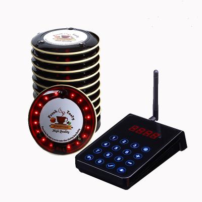 China Cafe Restaurant BYHUBYENG 10 Wireless Fast Food Restaurant Guest System Calls Page Coaster Pager for sale