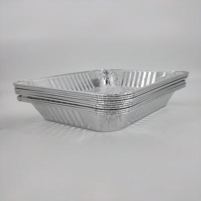 China Aluminum foil microwavable tray pans disposable baking containers bake to take care catering dish for food for sale