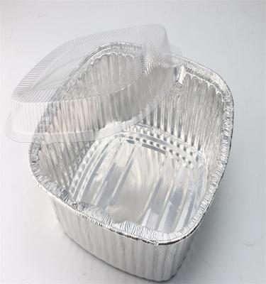 China Quick Prep Food Baking Self-cooking Trays Clear Dome Lid Aluminum Foil Plastic Container for sale