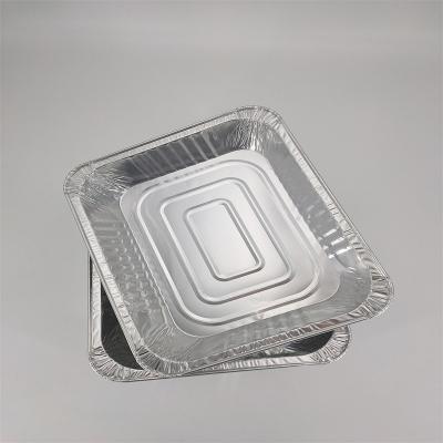 China Restaurant Disposable Heavy Duty Takeout Fish Packing Trays Clean Free Aluminum Foil Meal Prep Containers With Lids for sale