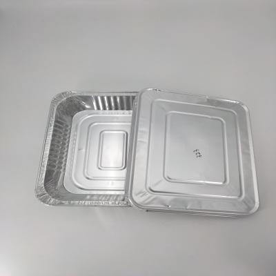 China Large Disposable Aluminum Foil Disposable Steam Table Filters With Lid For Household To Take Out Food Packaging for sale