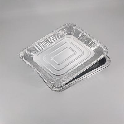 China Disposable American Style Aluminum Foil Container With Embossed Logo for sale