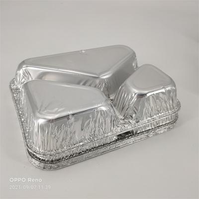 China 3 Compartment Disposable Aluminum Foil Disposable Food Containers for sale