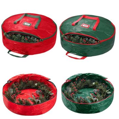 China 2021 Anti-UV new autumn and winter Christmas wreath storage bag waterproof handed holiday supplies dust cover Christmas wreath storage for sale