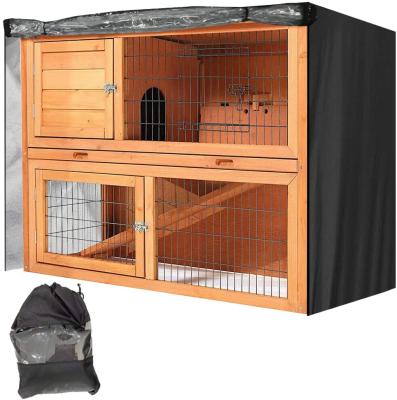 China Outdoor Waterproof Rabbit Cage Dust Cover Winter Pet Cage Cover Double House Waterproof/Dustproof Cover With Zipper Opening for sale