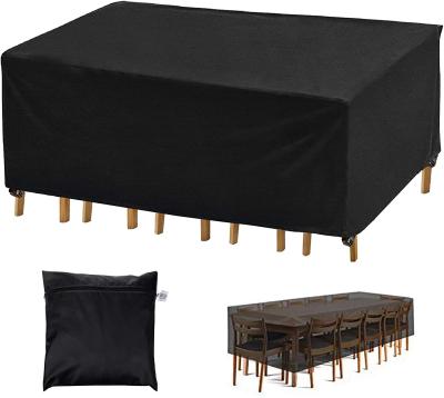 China Outdoor Product Customized Waterproof Table Cover Furniture Protector Garden Dust Cover Outdoor Table Black Dust Cover for sale