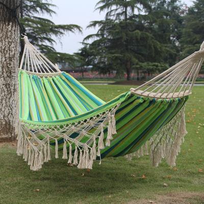 China Nylon Anti-Rollover Swing Hammock Durable Increase Double Curved Single Hammock Outdoor Canvas for sale