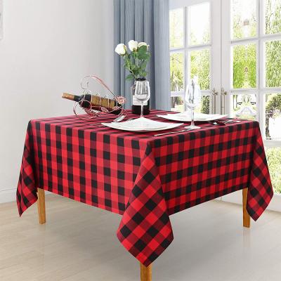 China Waterproof Plaid Navy Linens Navy Kitchen Table Cover Rectangle Polyester Picnic Pastoral Tablecloth For Dining Room Heavy Duty for sale