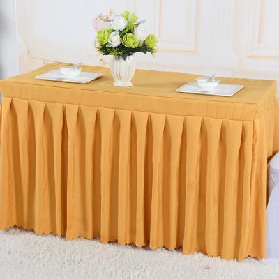 China Conference room tablecloth hotel table skirt tablecloth waterproof simple high-end show sign-in rectangular table skirt table cover for sale