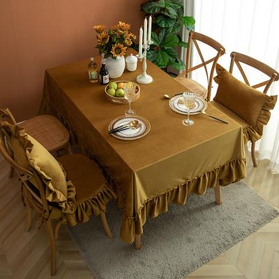 China Simple waterproof fashion party tablecloth chair cover hotel cafe decoration velvet tablecloth wholesale for sale